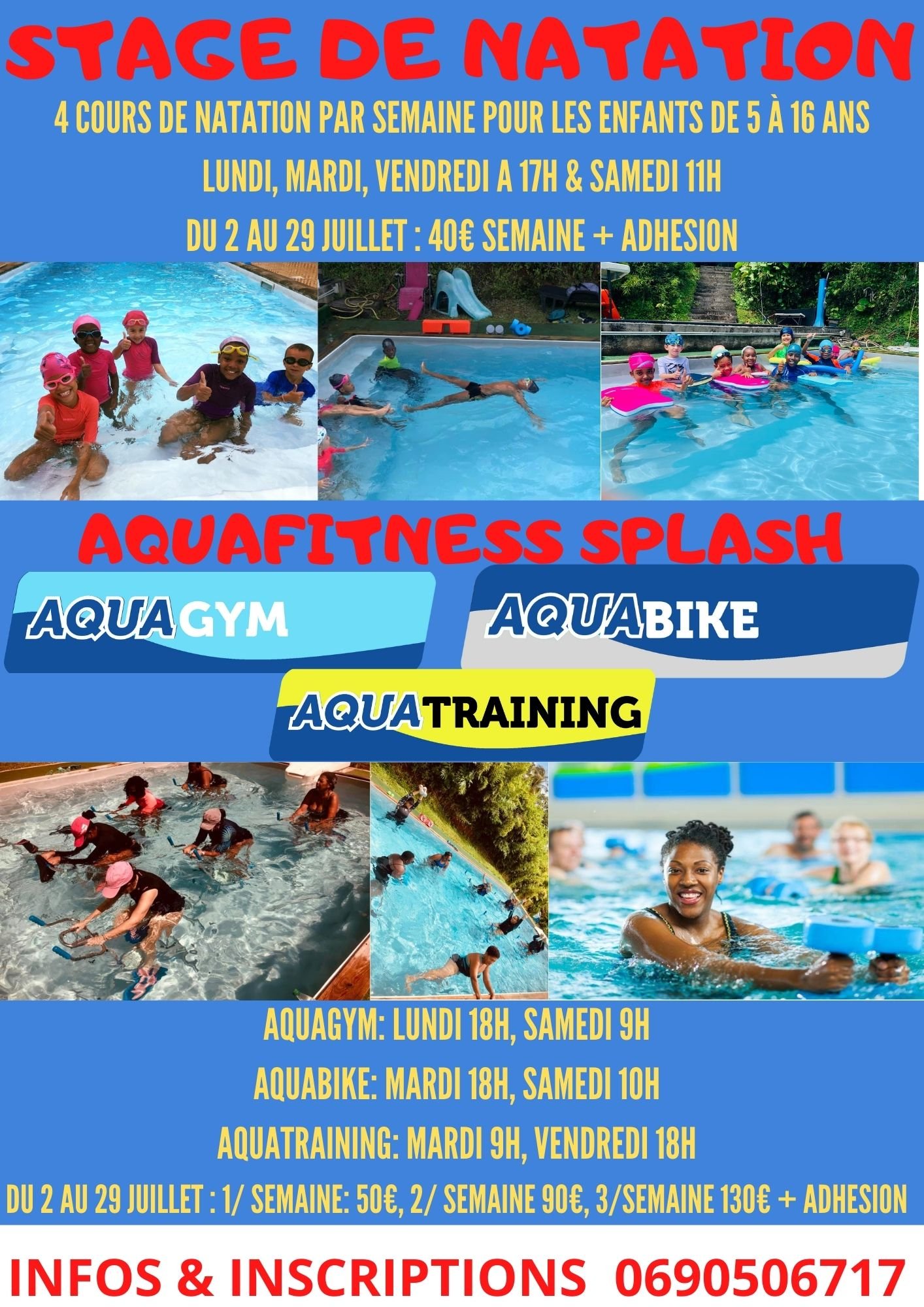 JUILLET – Stage de natation – Sainte Rose