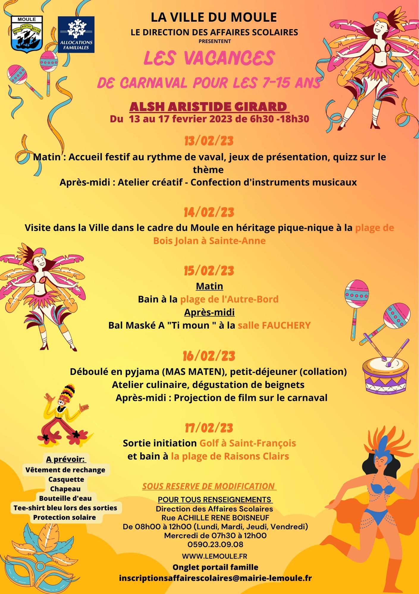 Vacances de carnaval – Le Moule