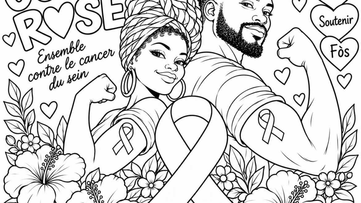 Coloriage gratuit Octobre Rose