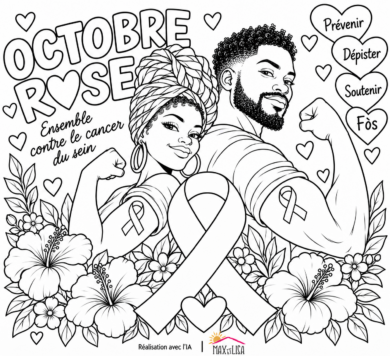 Coloriage gratuit Octobre Rose
